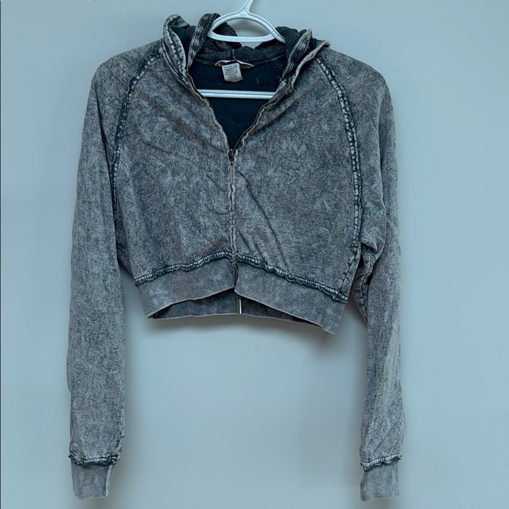 Hard Tail Crop Double Zip Double Hoodie - Mineral Wash 11